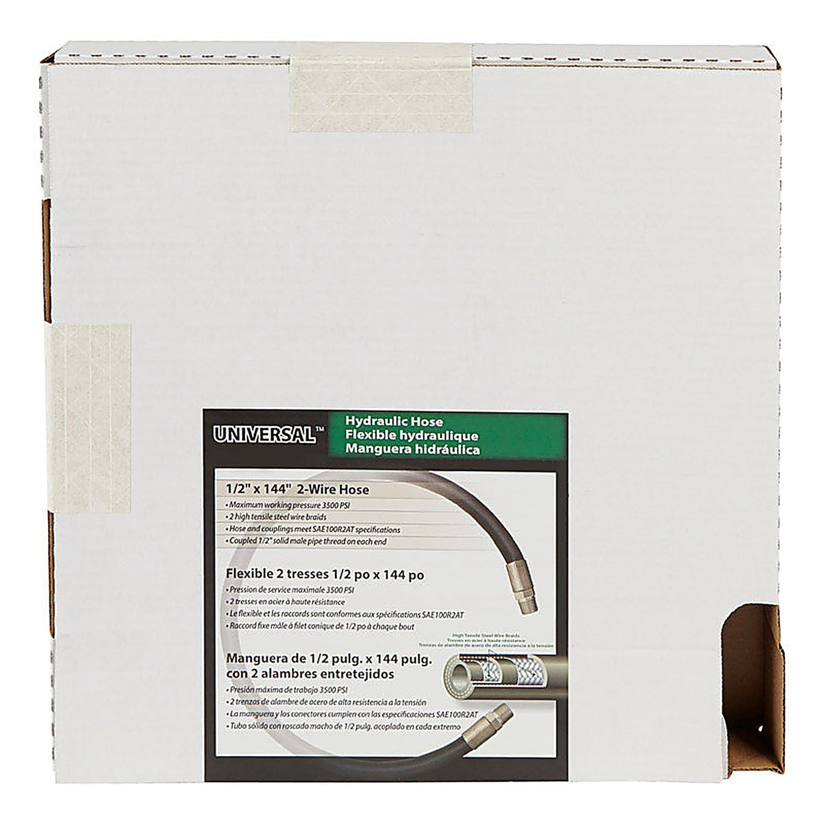 Apache Hose 98398342 0.5 in. Dia. x 144 in. L 3500 psi Rubber 2-Wire Hydraulic Hose