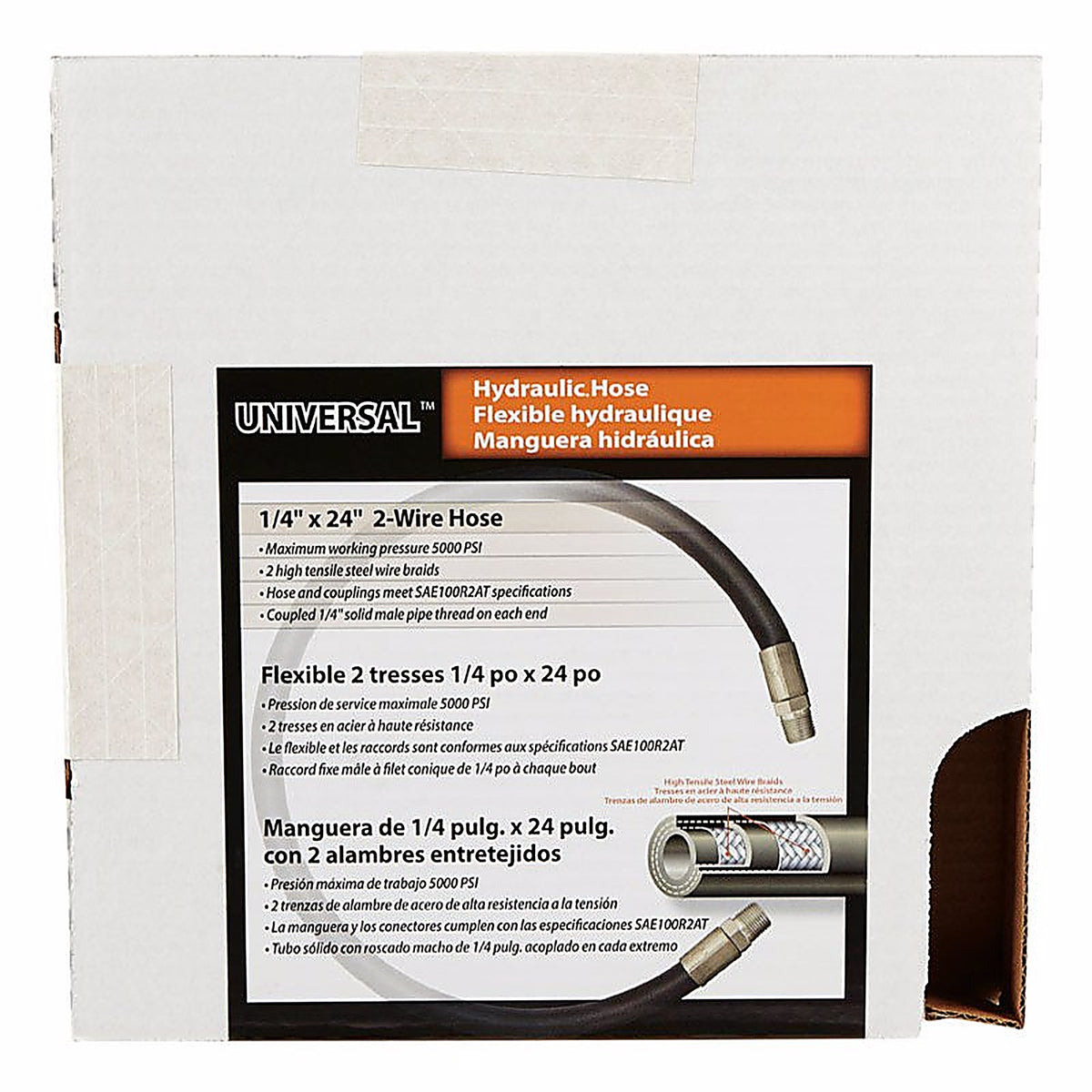 Apache Hose 98399065 0.3 in. Dia. x 24 in. L 5000 psi Rubber 2-Wire Hydraulic Hose