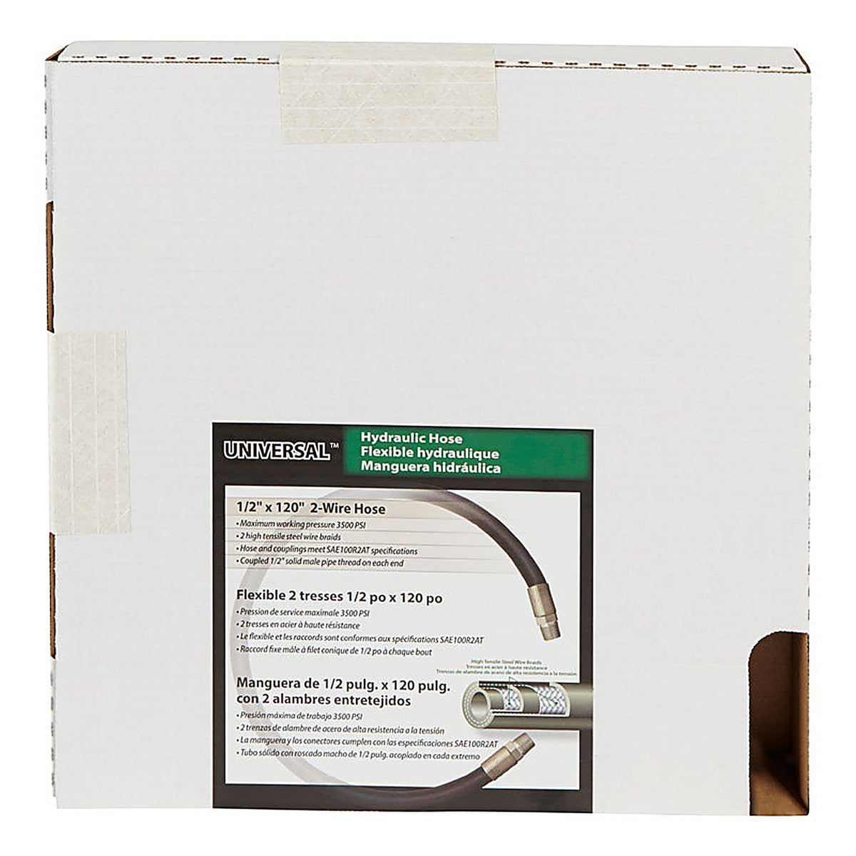 Apache Hose 98398336 0.5 in. Dia. x 120 in. L 3500 psi Rubber 2-Wire Hydraulic Hose