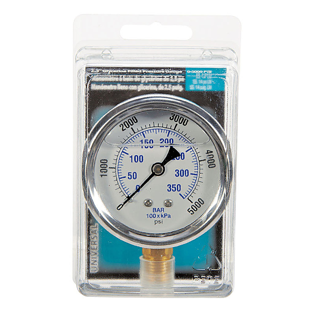 Apache Hose 99019120 Universal Pressure Gauge 5000 psi