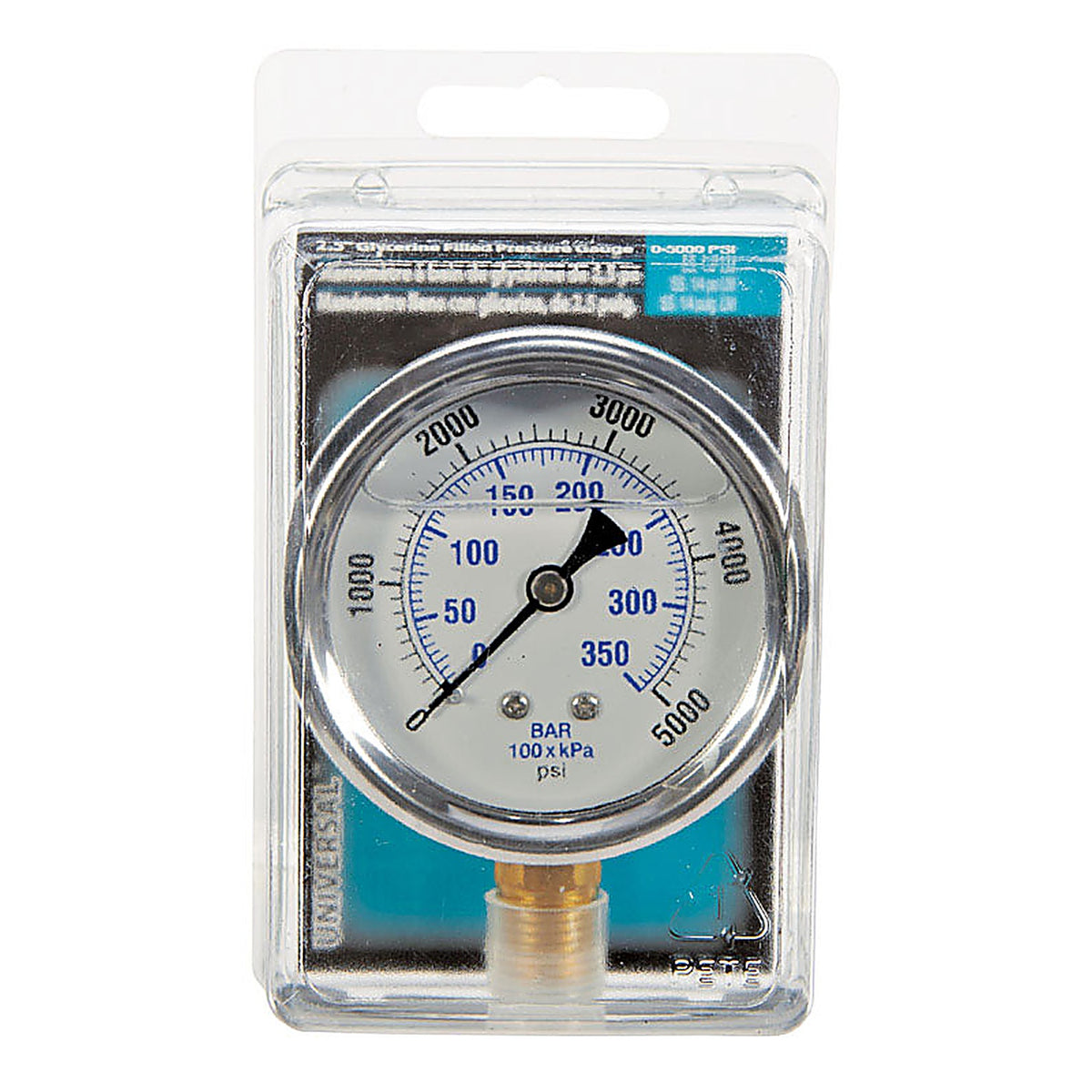 Apache Hose 99019120 Universal Pressure Gauge 5000 psi
