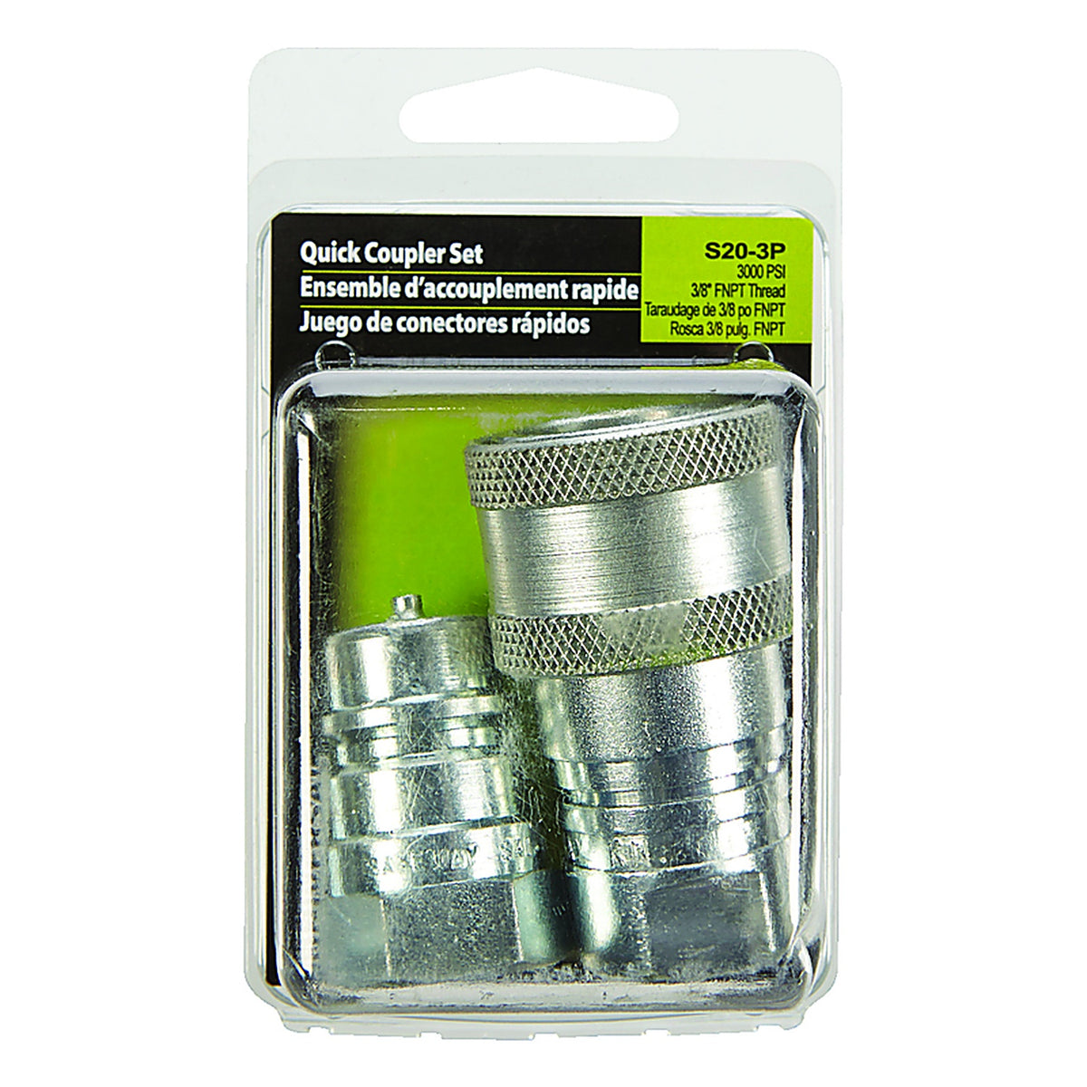 Apache Hose 39040915 Steel 3/8 in. Dia. x 3/8 in. Dia. Hydraulic Coupler 1