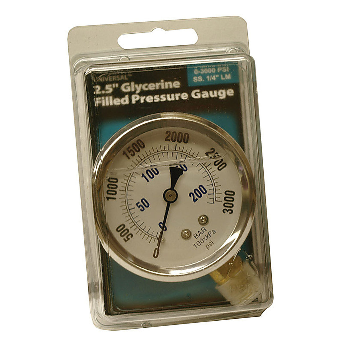 Apache Hose 99019109 Universal Pressure Gauge 3000 psi