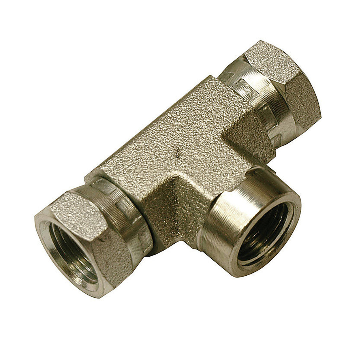 Apache Hose 39035912 Steel 3/8 in. Dia. x 3/8 in. Dia. T-Hydraulic Adapter 1