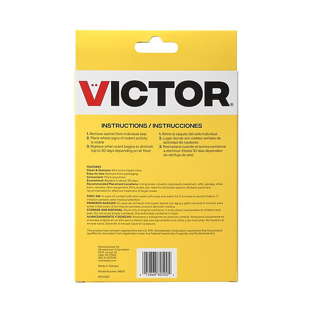 Victor - M805 - Scent-Away Animal Repellent Pouch for Rodents 5 Pack