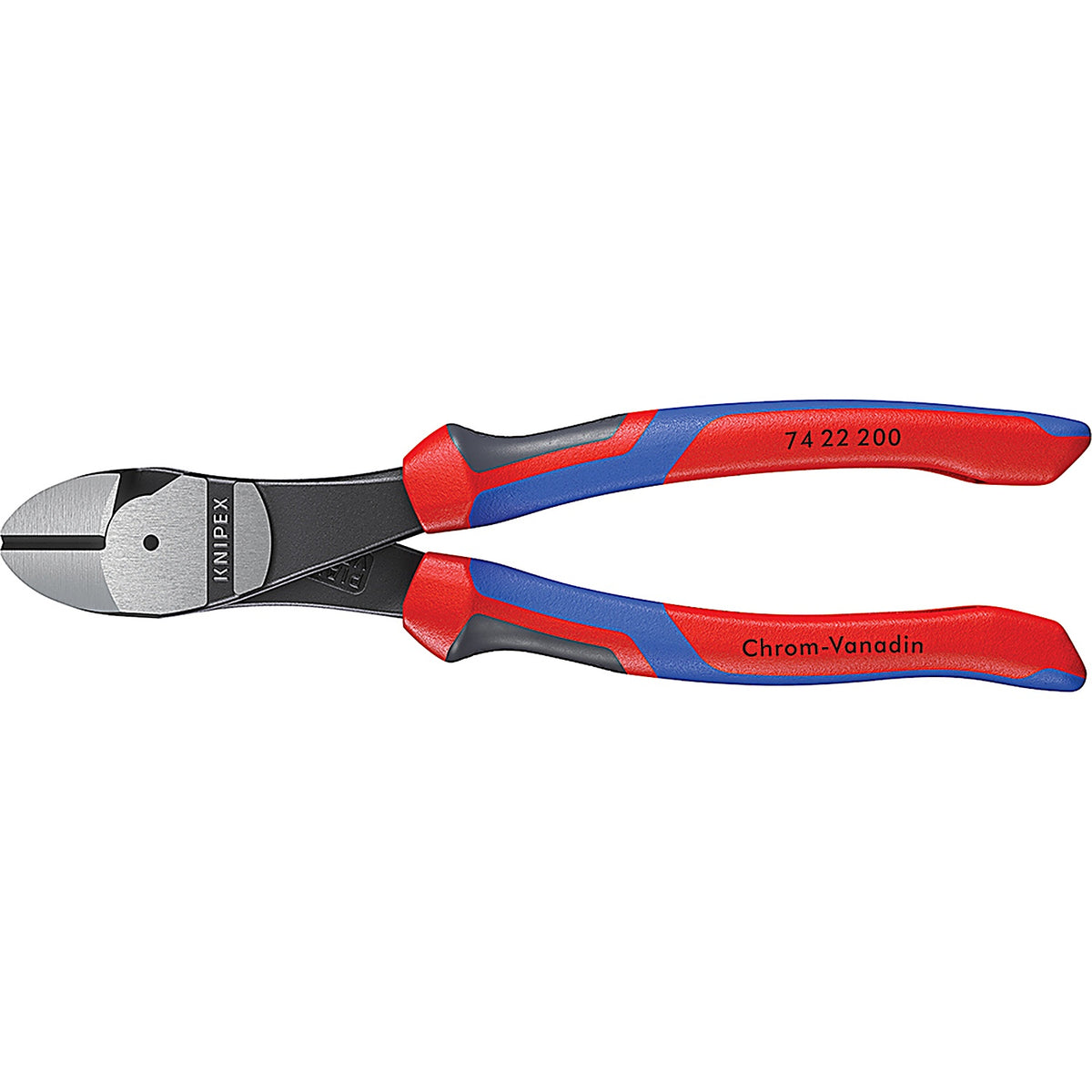 Knipex - 7422200SBA - 8 Inch High Leverage 12 Degree Angled Diagonal Cutters