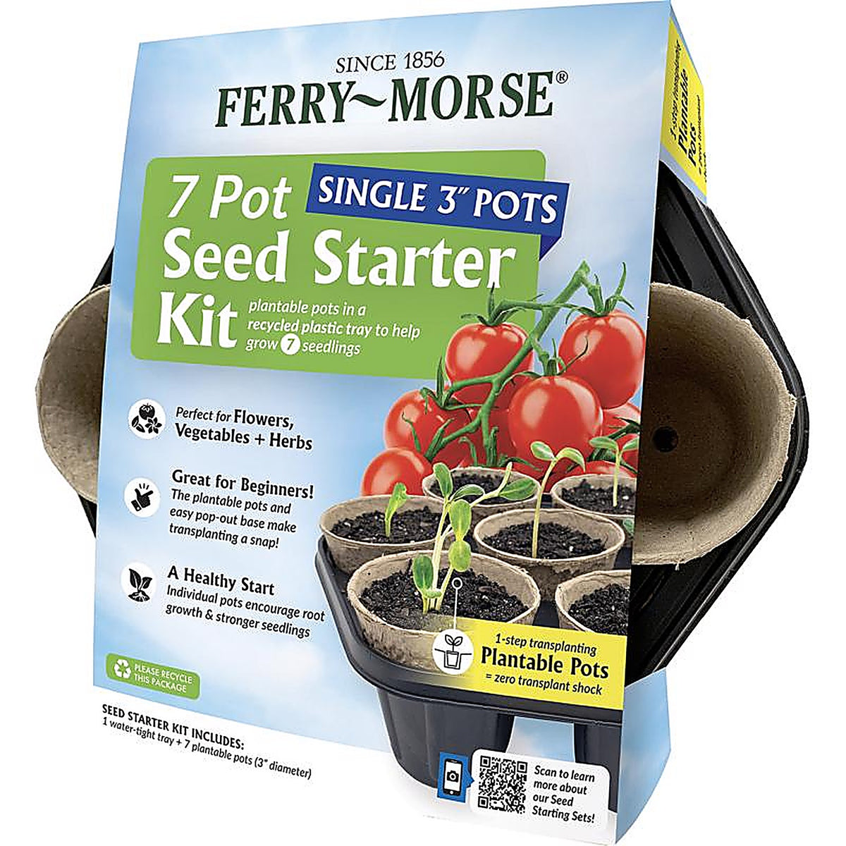 Ferry-Morse - PFB7-10 - 7 Cells 3.5 In. H X 3.3 In. W X 3.3 In. L Seed Starting Kit 1 Pack