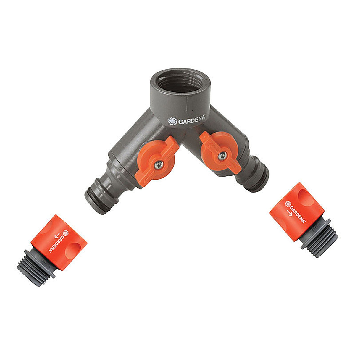 Gardena 36938-G 5/8 & 1/2 in. Nylon/ABS Threaded Female/Quick Connect 2-Way Shut-off Valve