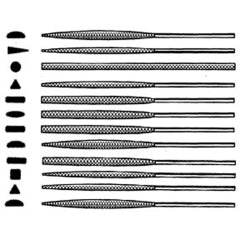 Fowler 75-130-062 Swiss Pattern File Set, 12pc