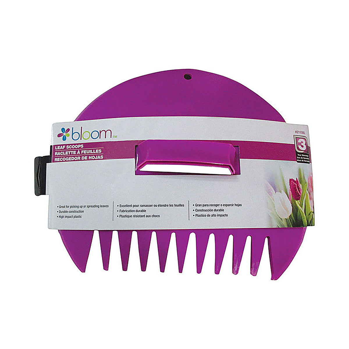 Bloom - 2110BL - 12 In. 9 Tine Poly Leaf Scoop Poly Handle