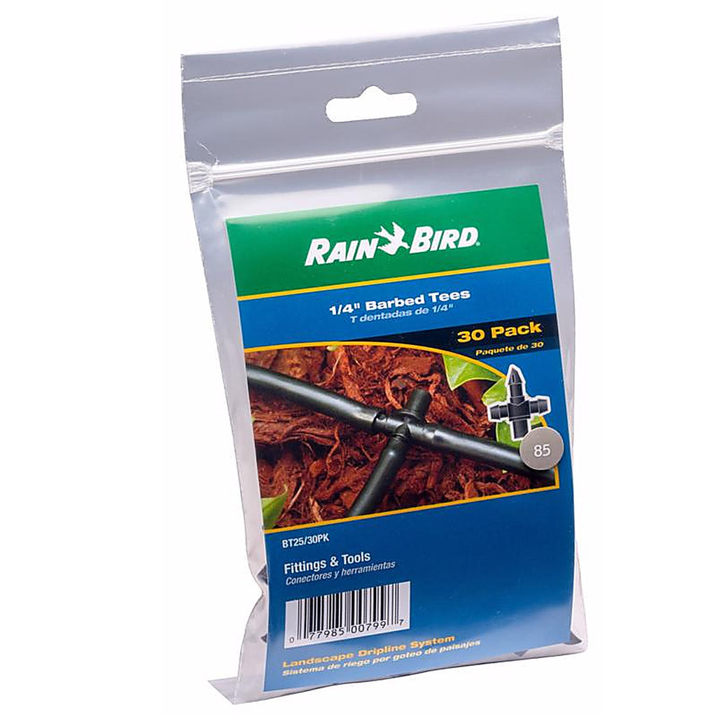 Rain Bird - BT25-30PSX - 1/4 In. Barbed Drip Irrigation Tee 30 Pack