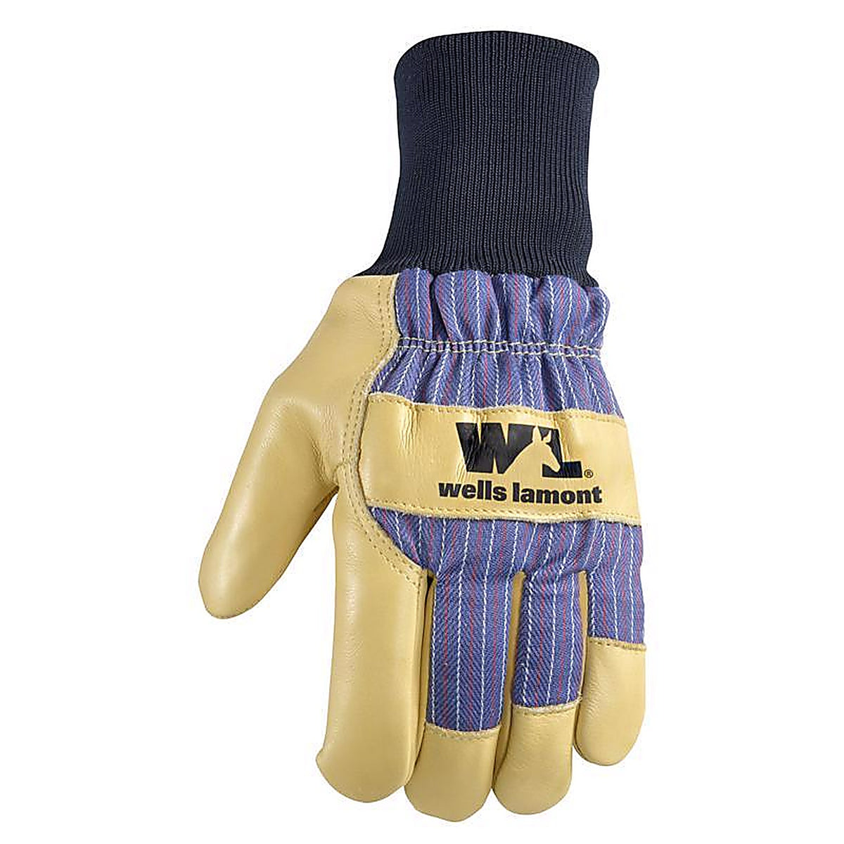 Wells Lamont 5127L Mens Outdoor Palomino Leather Cold Weather Work Gloves Blue/Tan Large