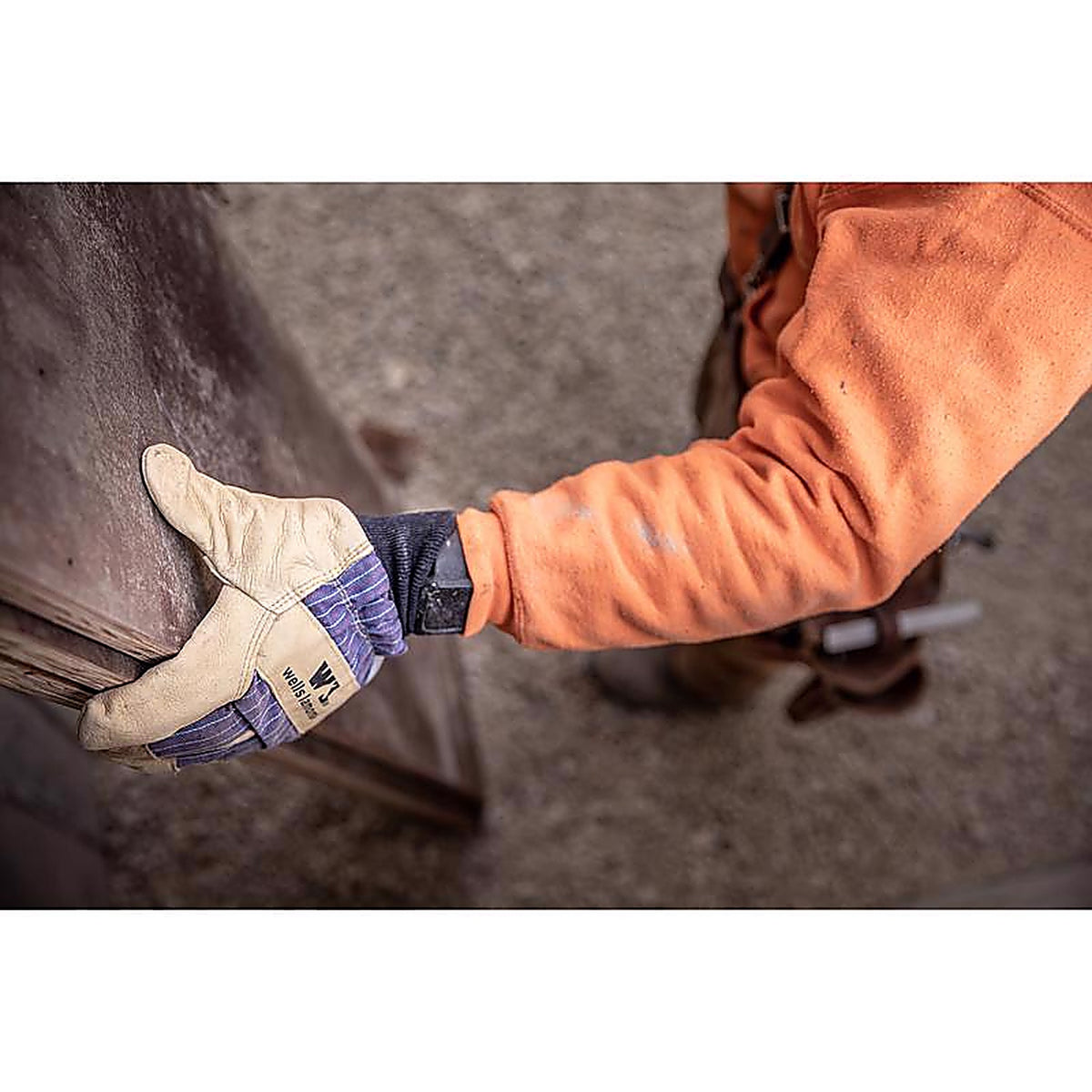 Wells Lamont 5127L Mens Outdoor Palomino Leather Cold Weather Work Gloves Blue/Tan Large