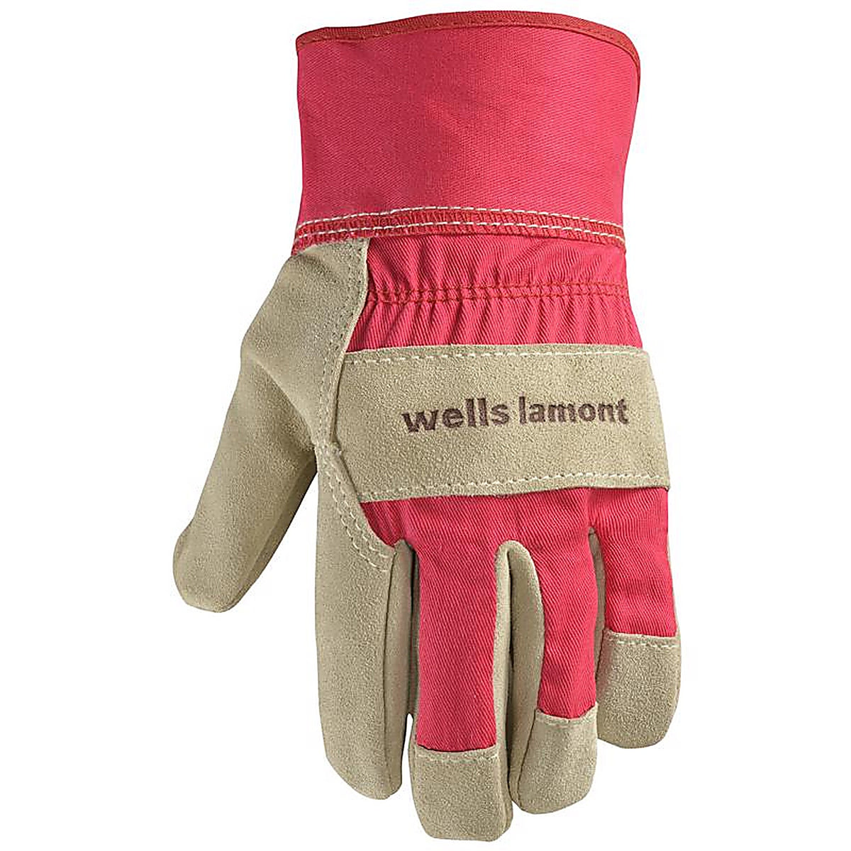 Wells Lamont 4113M Womens Cowhide Leather Work Gloves Gray/Yellow Medium