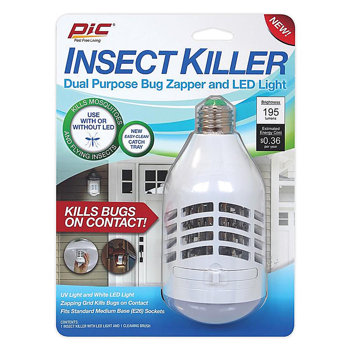 Pic - IKC - Indoor and Outdoor Electric Insect Killer Replacement Bulb 855 Sq Ft 9 W