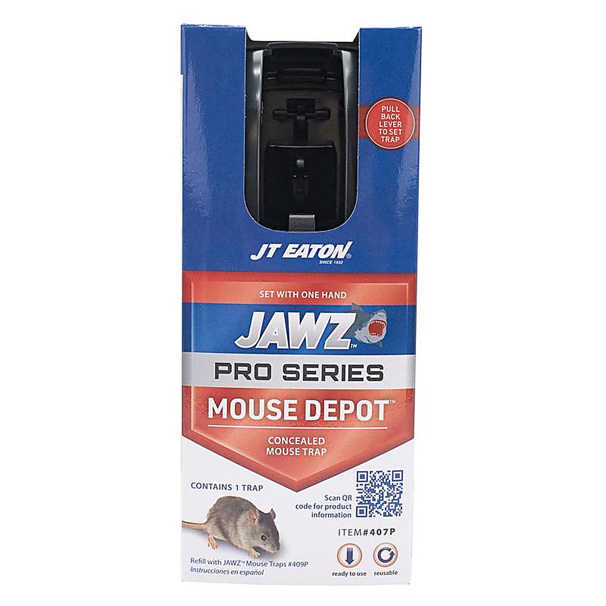 JT Eaton 407P JAWZ Pro Series Covered Animal Trap For Mice 1 pk