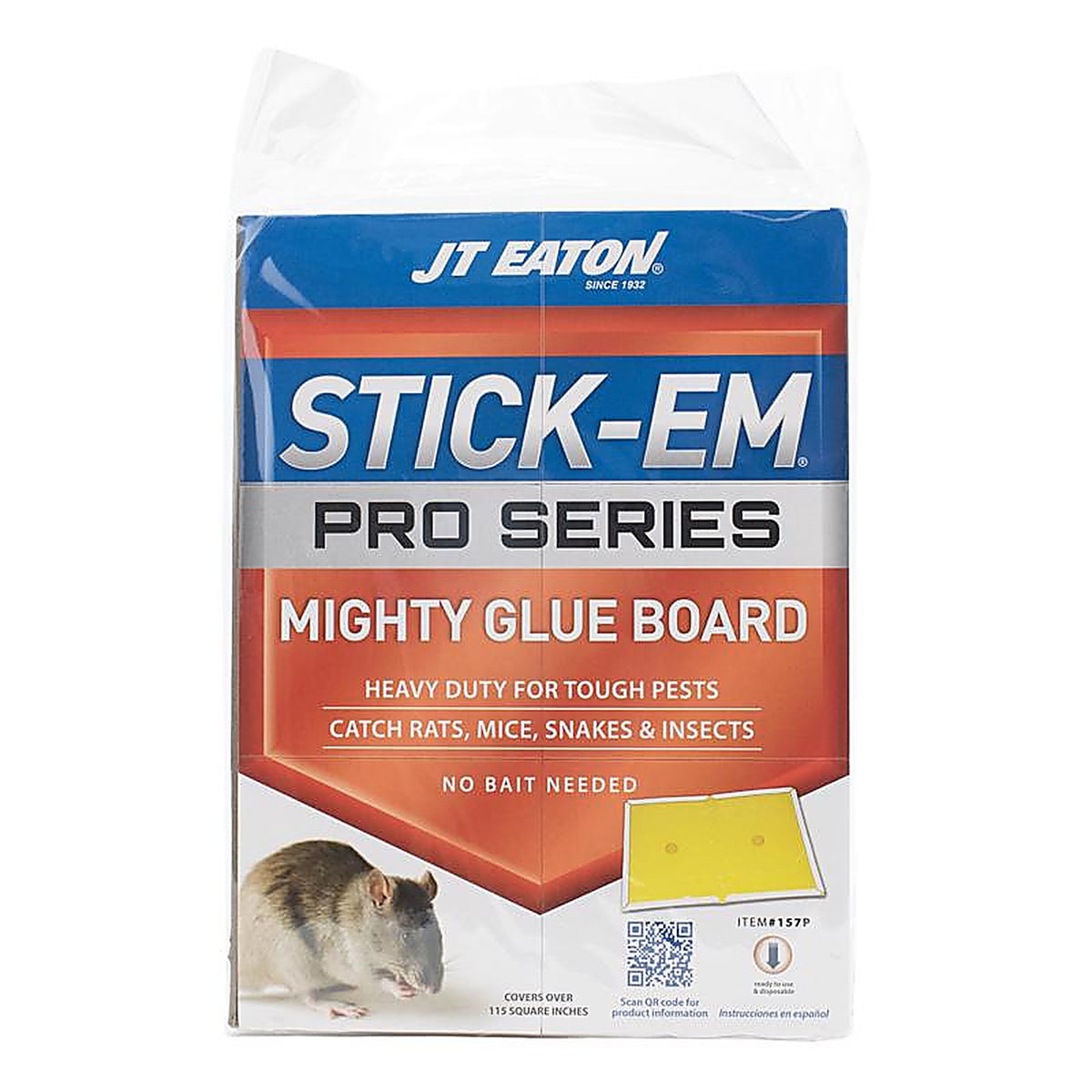 JT Eaton 157P Stick-Em Pro Series Glue Board For Insects/Rodents/Snakes 1 pk