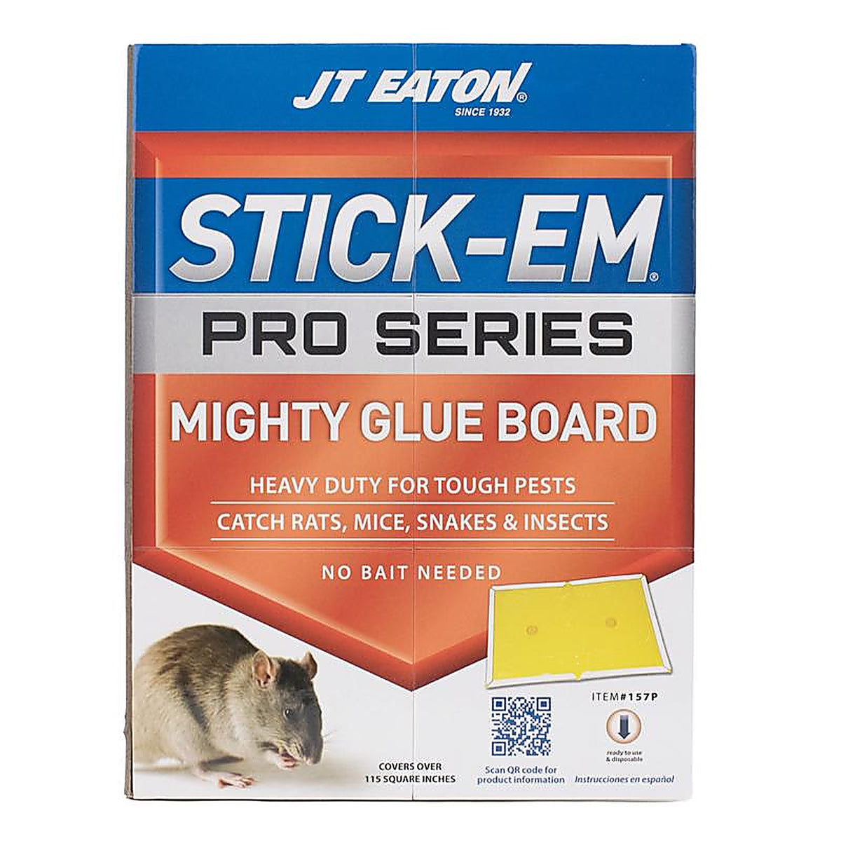 JT Eaton 157P Stick-Em Pro Series Glue Board For Insects/Rodents/Snakes 1 pk