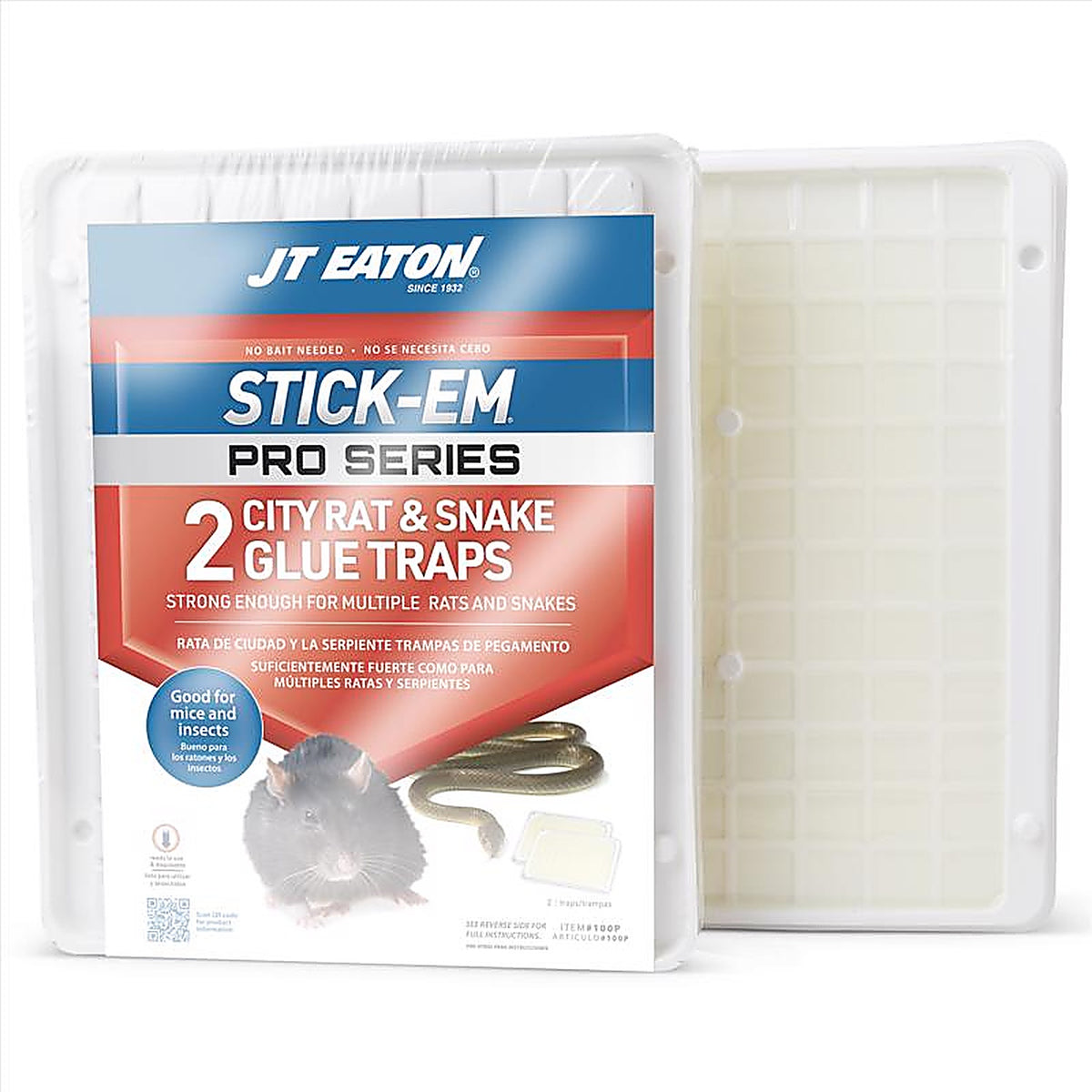 JT Eaton 100P Stick-Em Pro Series Glue Trap For Rodents and Snakes 2 pk