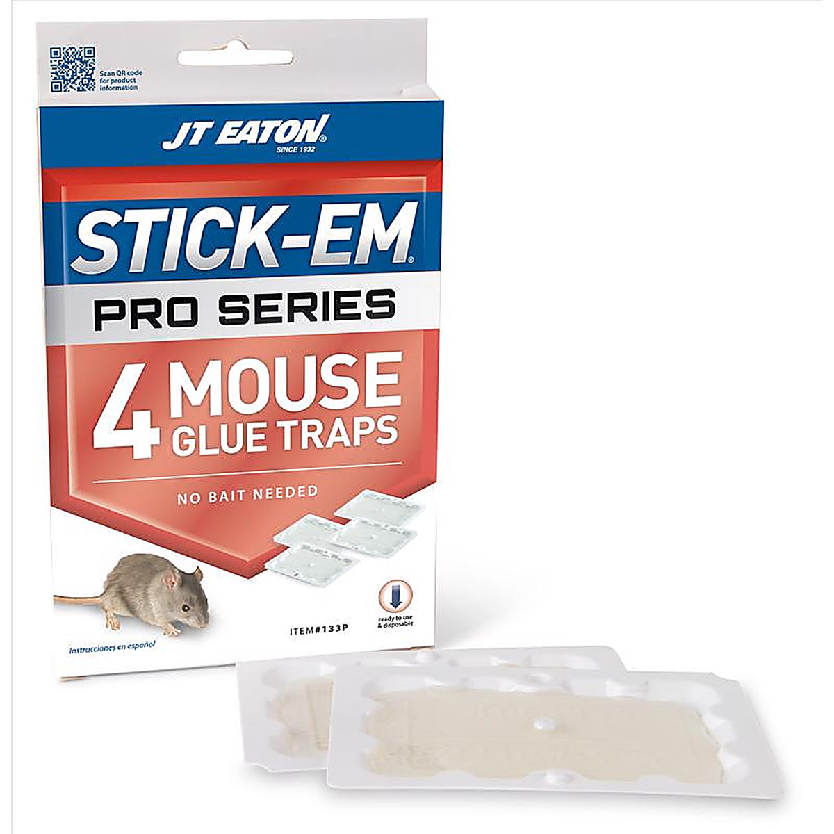 JT Eaton 133P Stick-Em Pro Series Glue Trap For Mice 4 pk