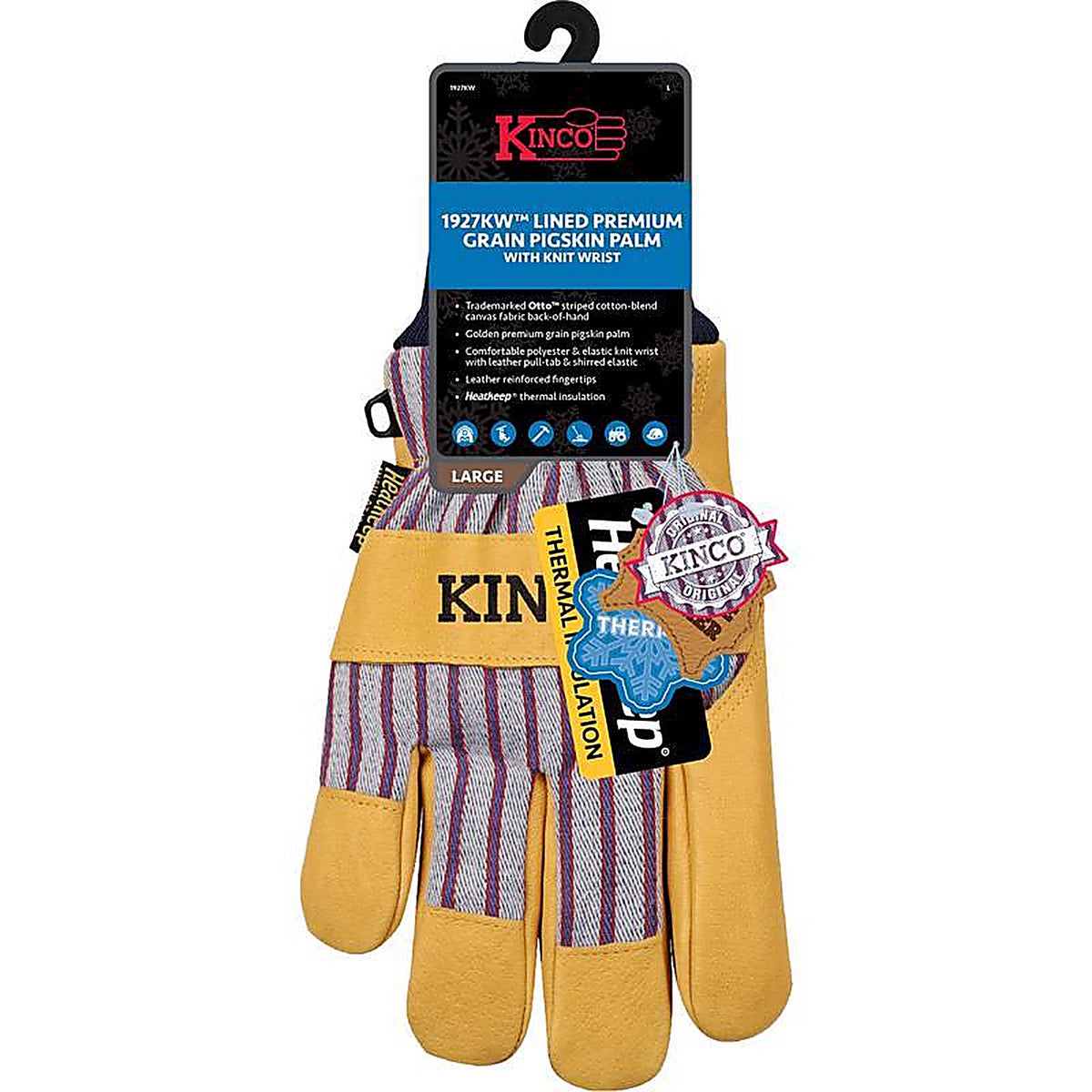 Kinco - 1927KW-M - Mens Outdoor Knit Wrist Work Gloves Yellow M 1 Pair