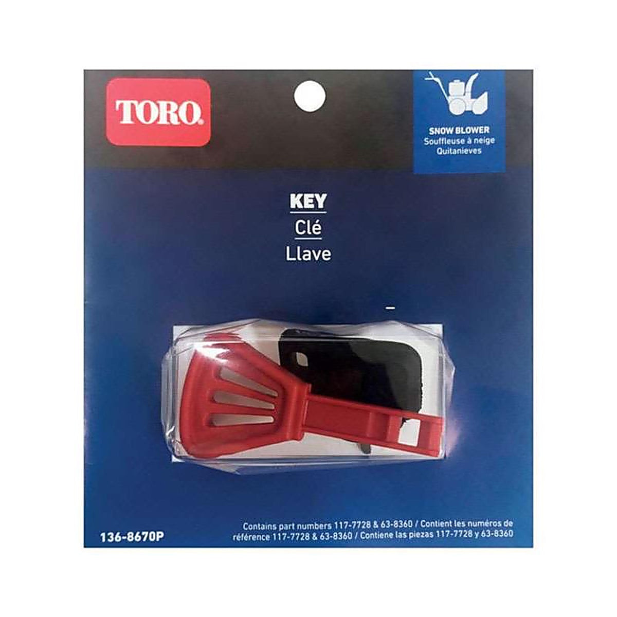 Toro - 136-8670P - Snow Thrower Key for Toro