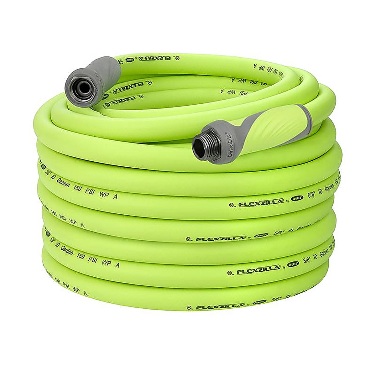 Legacy HFZG5100YWS Flexzilla SwivelGrip 5/8 in. Dia. x 100 ft. L Zilla Green Hybrid Polymer Garden Hose