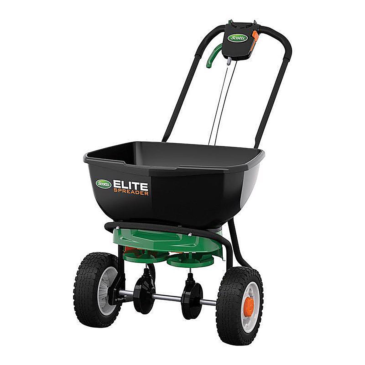 Scotts 75902 Elite 72 in. W Broadcast Push Spreader For Fertilizer/Ice Melt/Seed 30 lb