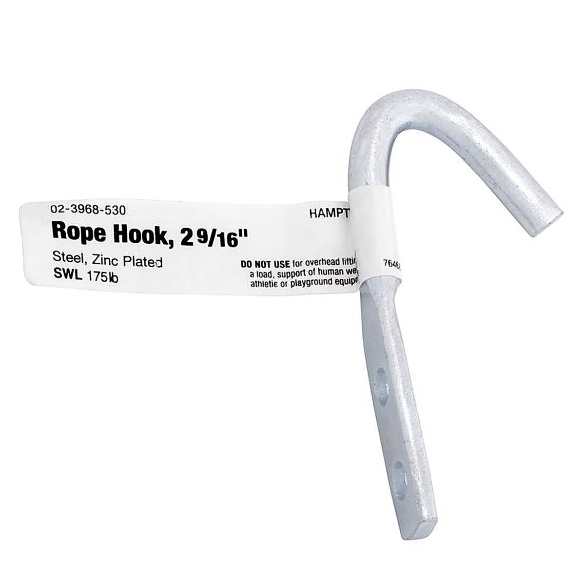 Hampton 02-3968-530 Small Zinc-Plated Silver Steel 2.5625 in. L Rope Binding Hook 175 lb. 1/Pack