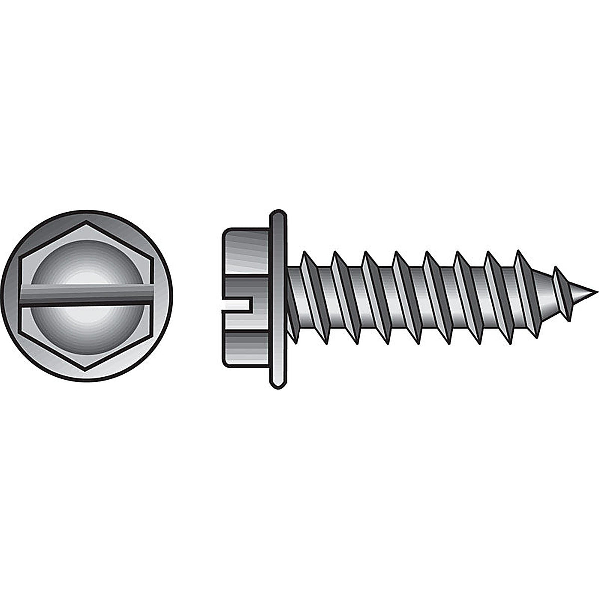 Hillman - 0823070 - No. 8 Ga. X 1-1/2 In. L Slotted HEX Washer Head Sheet Metal Screws 1 Pack