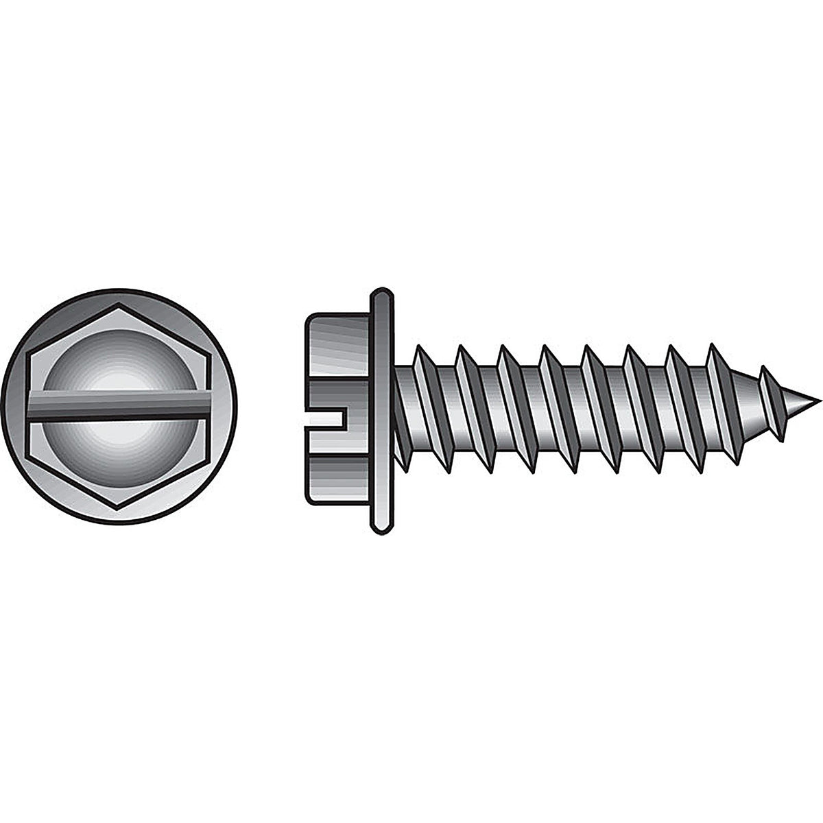 Hillman - 0823096 - No. 10 Ga. X 1-1/2 In. L Slotted HEX Washer Head Sheet Metal Screws 100 Pack