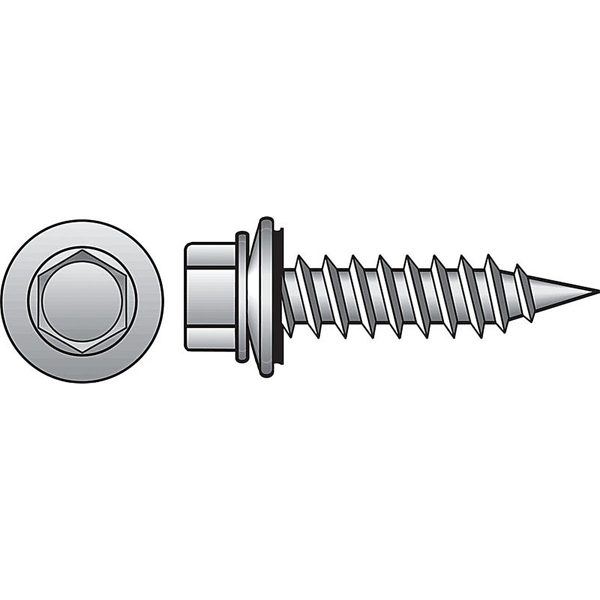 Hillman 560908 No. 10 x 1-1/2 in. L Hex Hex Head Ceramic Steel Screws w/Washers 100/Pack