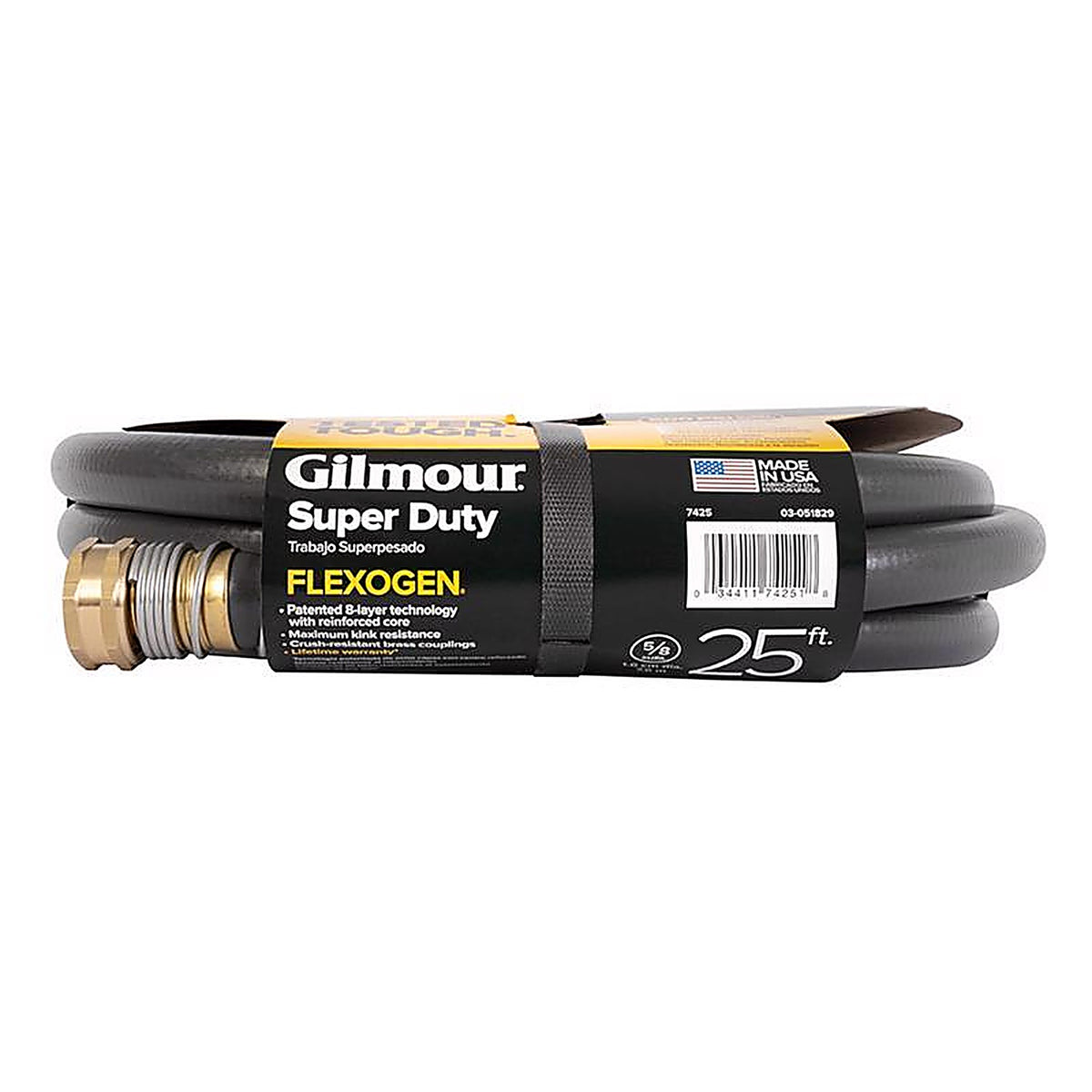 Gilmour 874251-1003 Flexogen 5/8 in. D X 25 ft. L Heavy Duty Premium Grade Garden Hose Gray