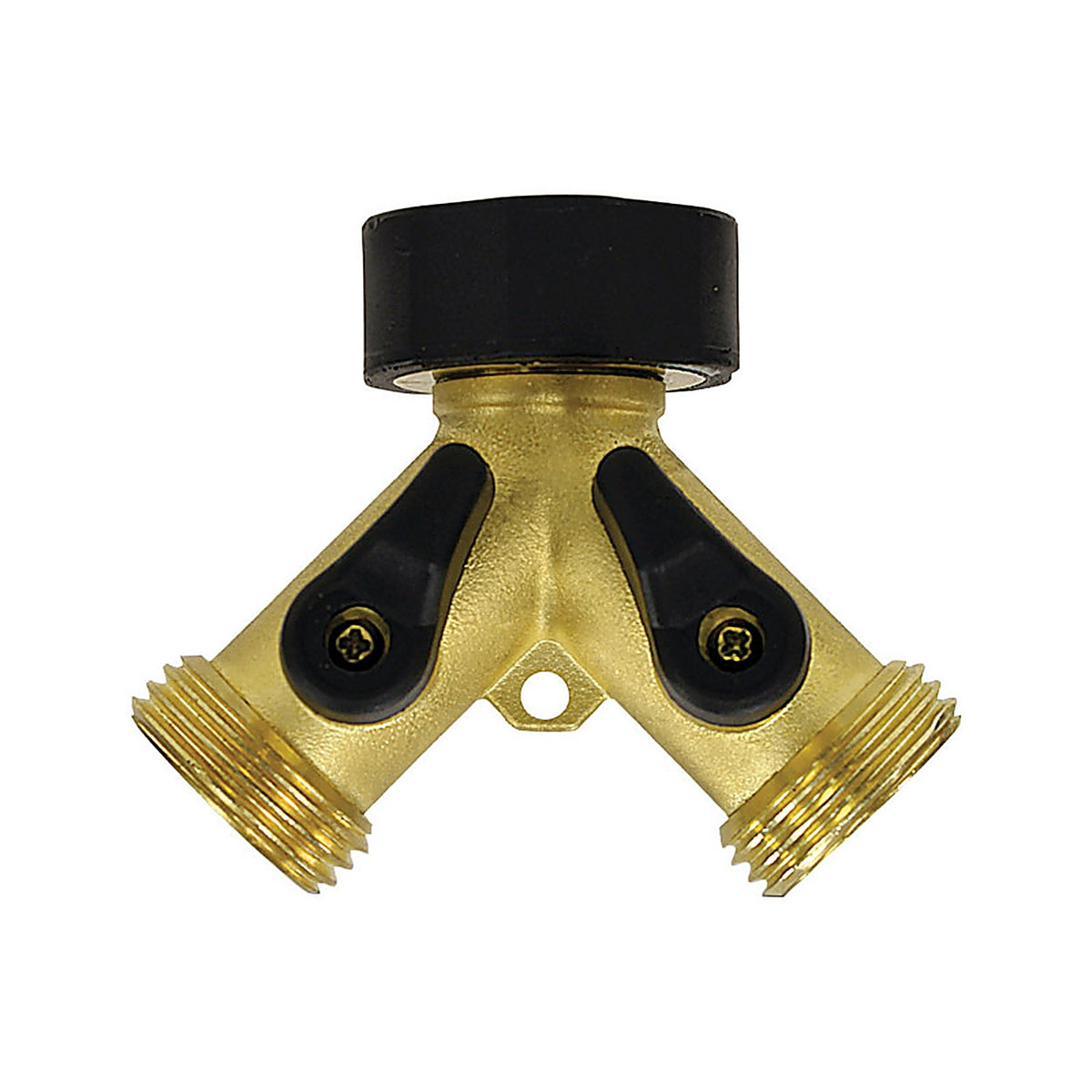 Gilmour 813004-1001 Brass Threaded Male Y-Hose Connector with Shut Offs