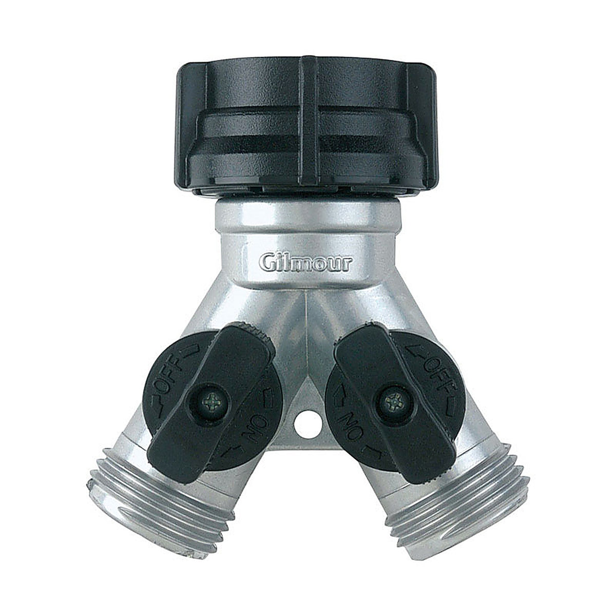 Gilmour - 800154-1001 - Zinc Threaded Male Y-Hose Connector with Shut Offs