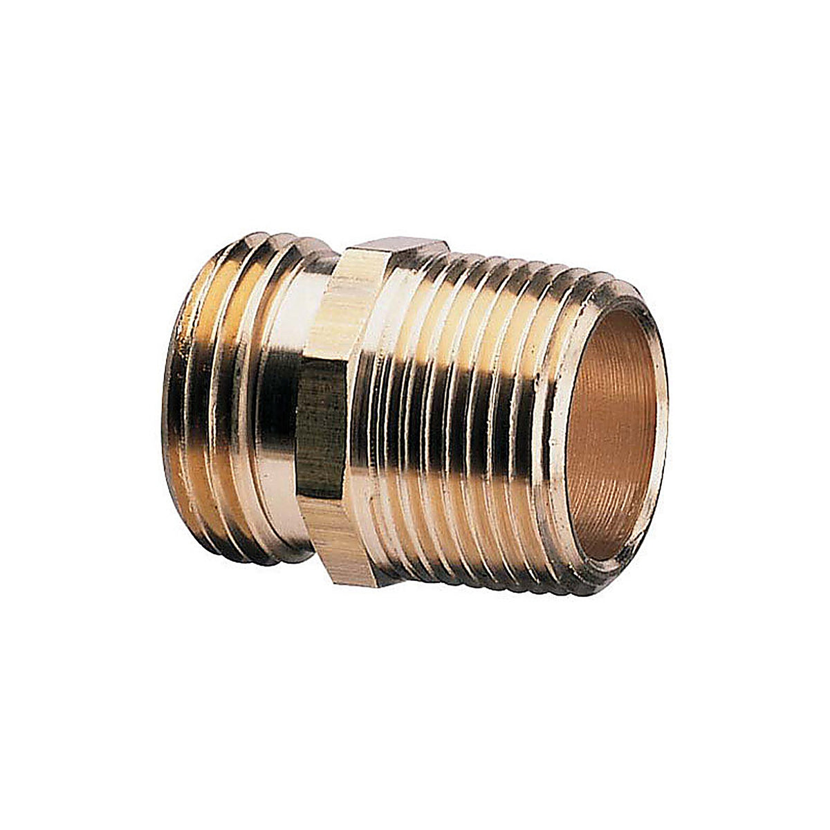 Gilmour - 855714-1001 - 3/4 In. Brass Threaded Double Male Hose Connector