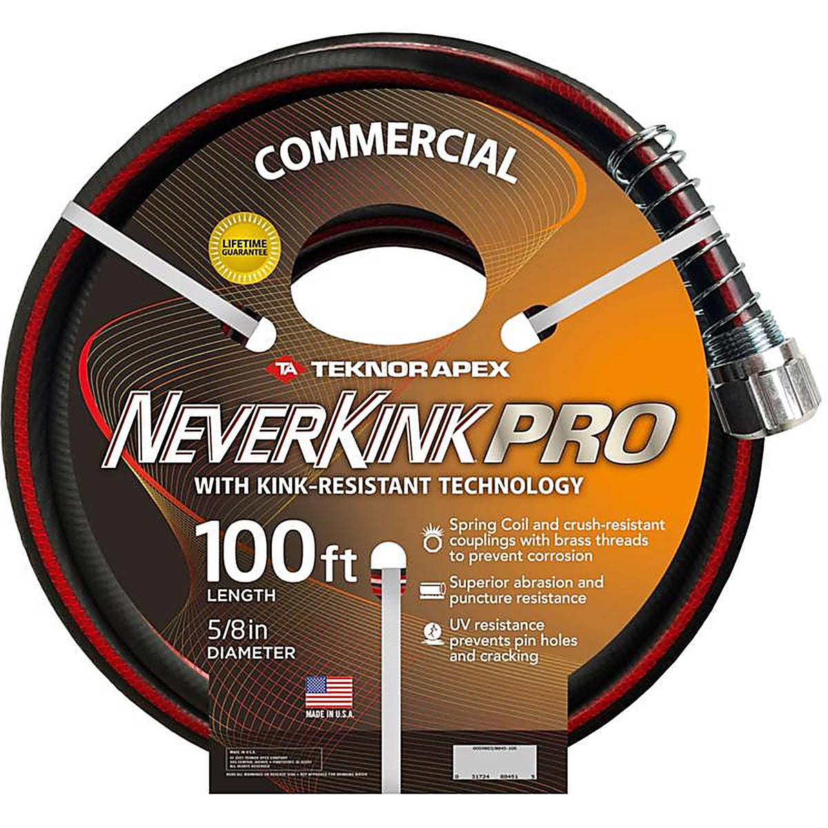 Teknor Apex - 8845-100 - Neverkink Pro 5/8 In. D X 100 Ft. L Heavy Duty Contractor Grade Garden Hose