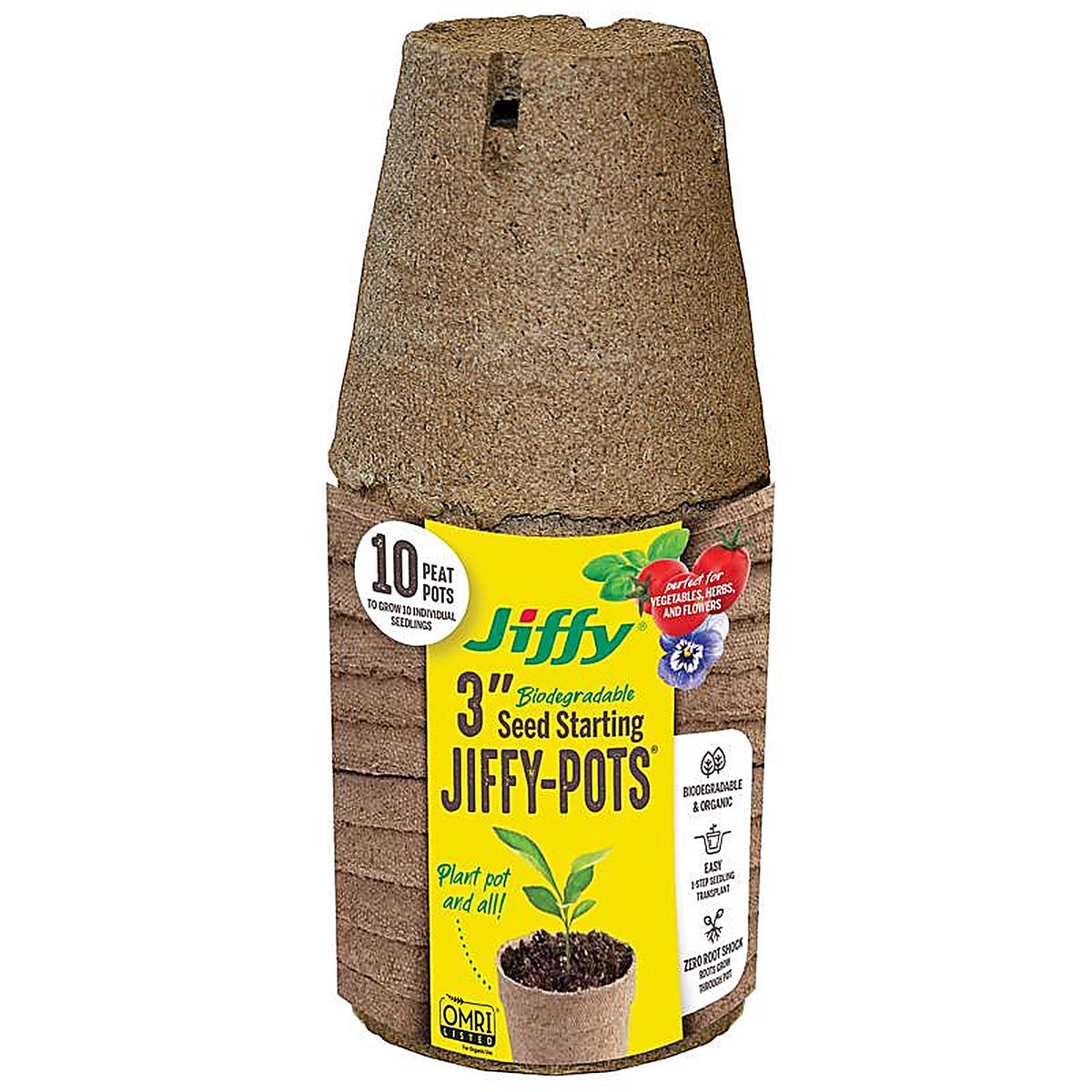 Jiffy - JP310 - 3 In. H Seed Starting Peat Pot 10 Pack