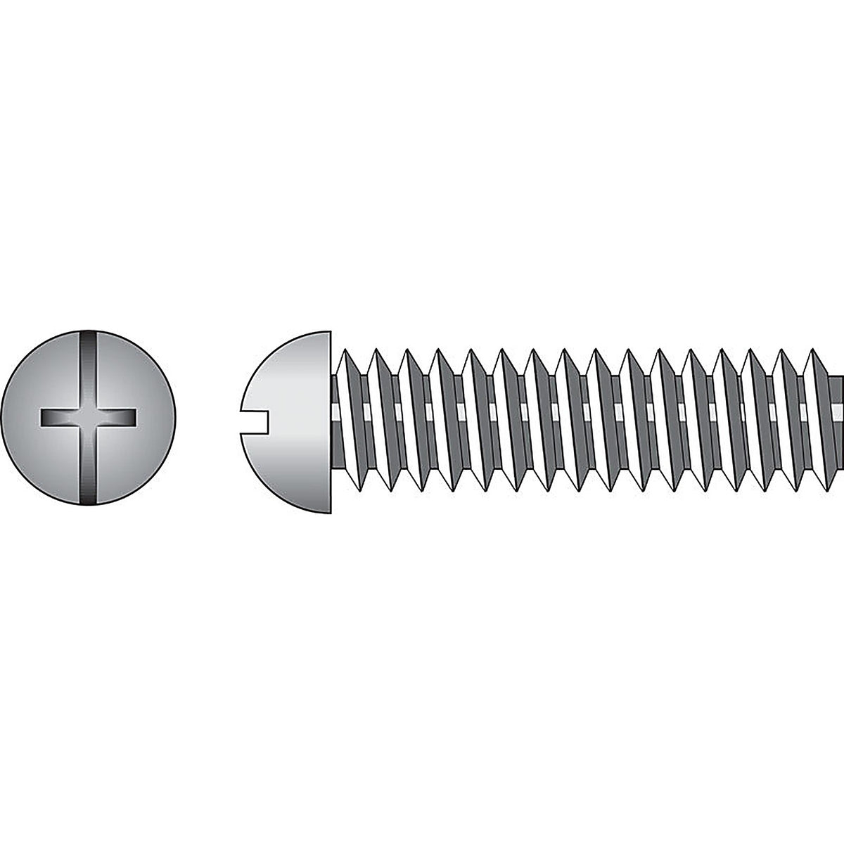 Hillman 90269 No. 10-24 x 3-1/2 in. L Combination Round Head Zinc-Plated Steel Machine Screws 100/Pack