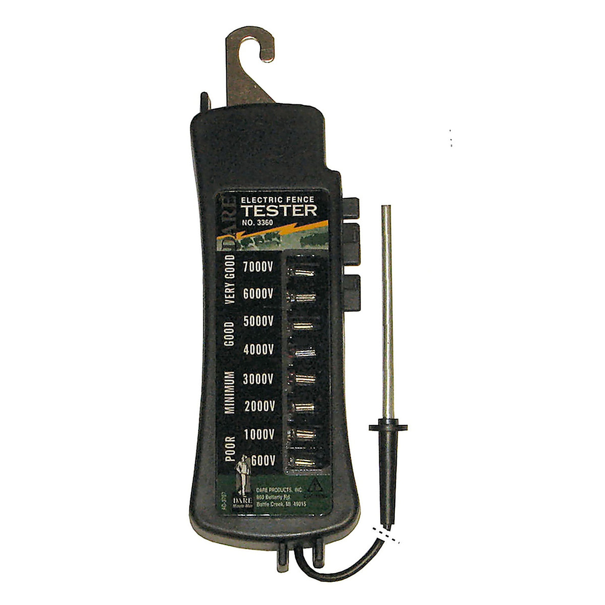 Dare - 3360 - 7000 V Electric-Powered Eight Light Tester Black