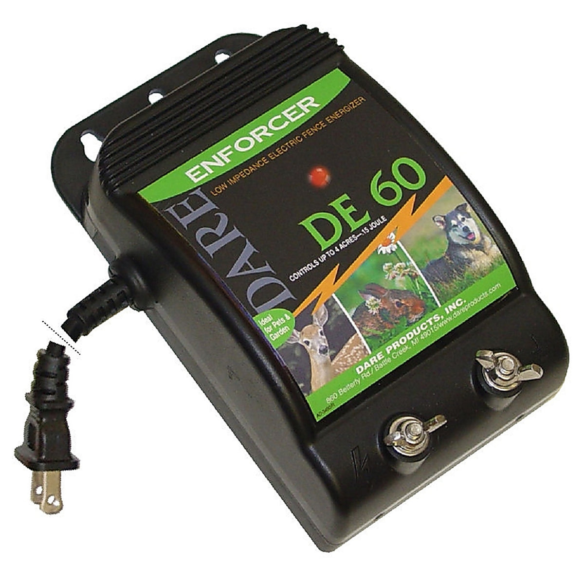 Dare - DE 60 - Enforcer 110 V Electric-Powered Fence Energizer 4 Acre Black