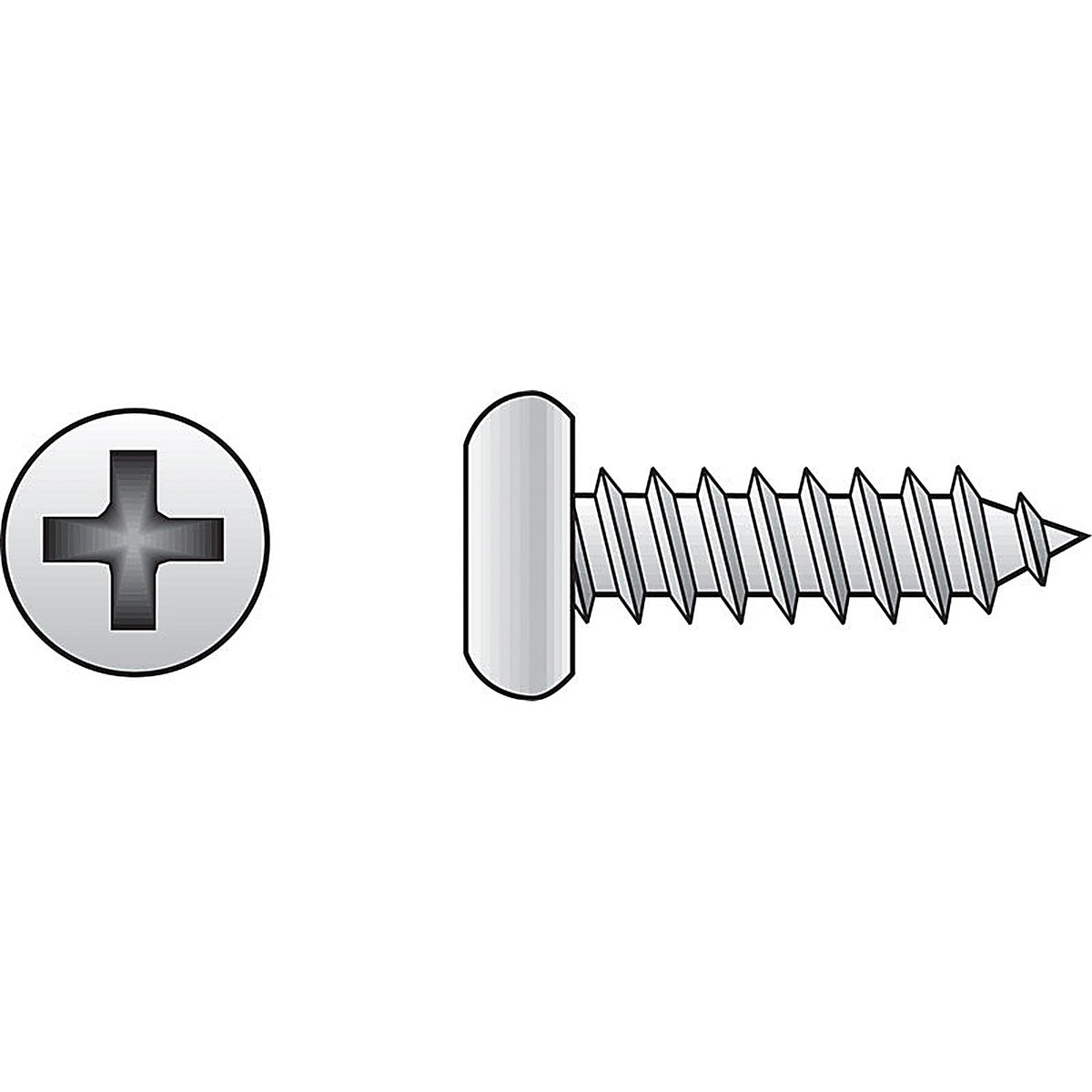 Hillman 80086 No. 10 x 2-1/2 in. L Phillips Pan Head Zinc-Plated Steel Sheet Metal Screws 100 1/Pack