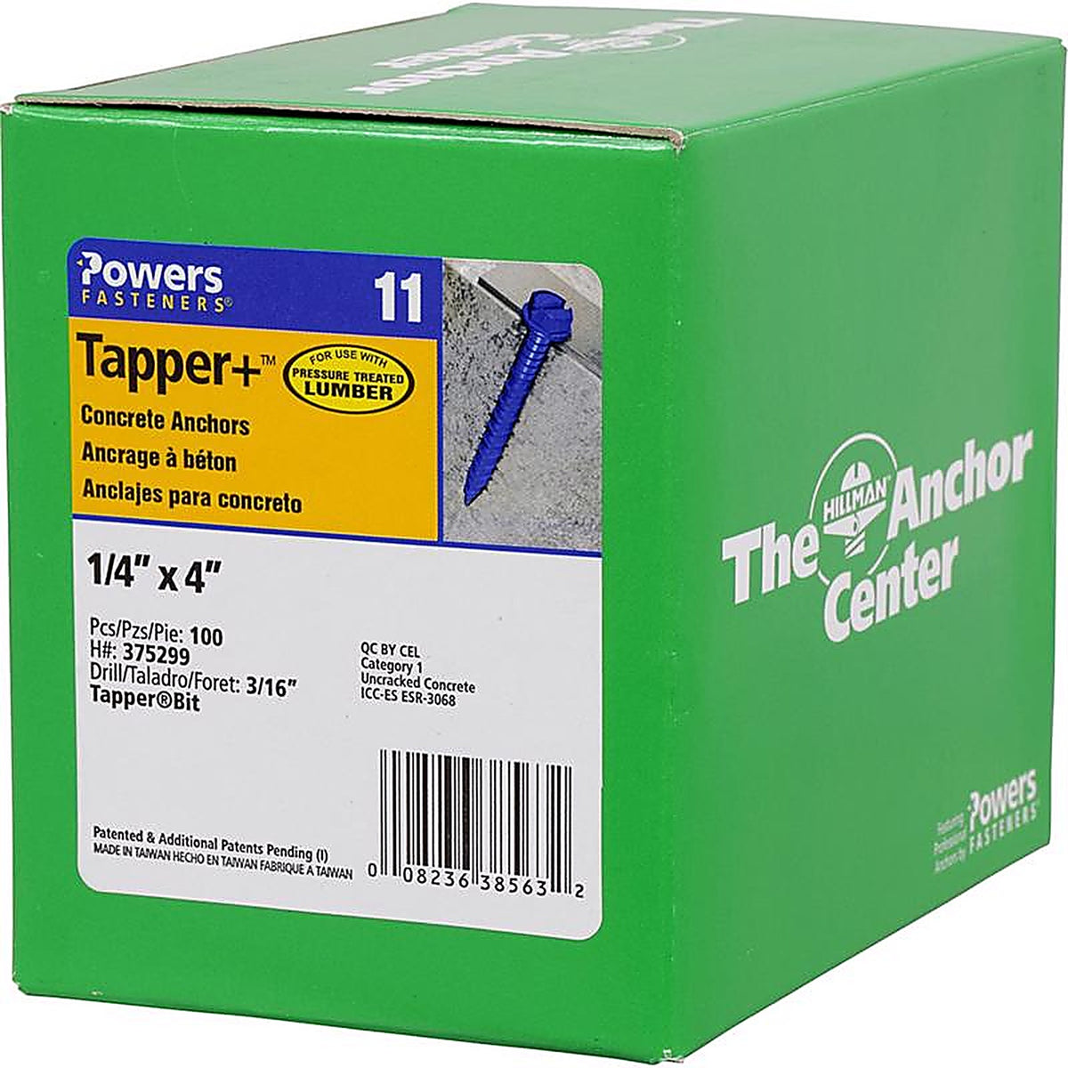 Hillman - 375299 - Tapper 1/4 In. D X 4 In. L Steel HEX Head Concrete Screw Anchor 100 Pack
