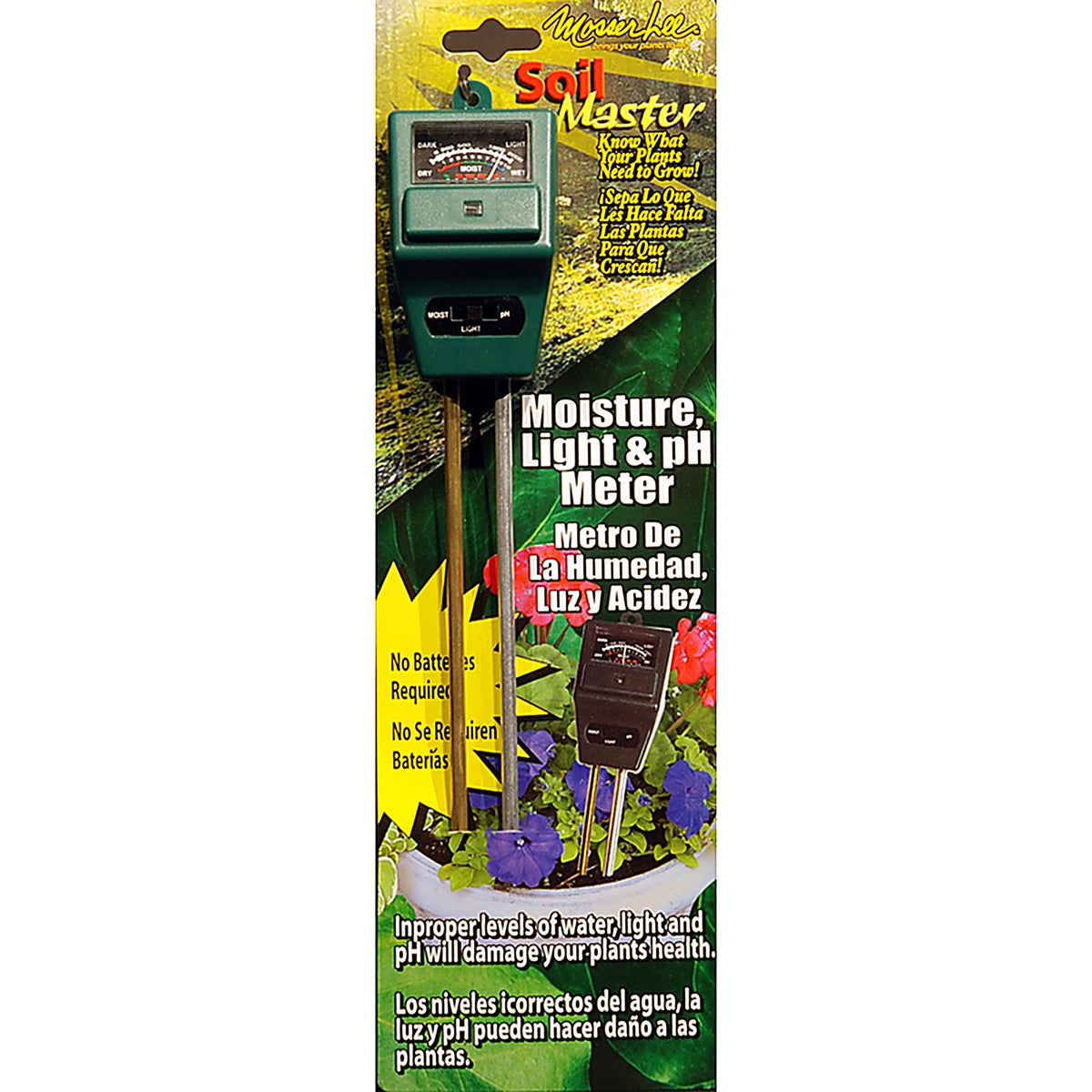 Mosser Lee ML1240 Soil Master Analog Moisture, Light and pH Meter 1 pk