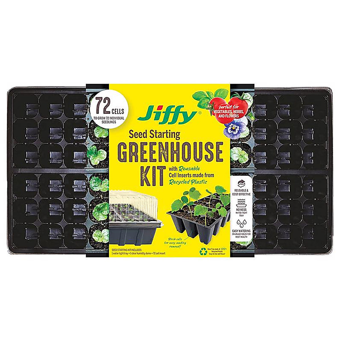 Jiffy - T72HST-14 - Greenhouse 72 Cells 11 In. W X 22 In. L Seed Starting Kit 1 Pack