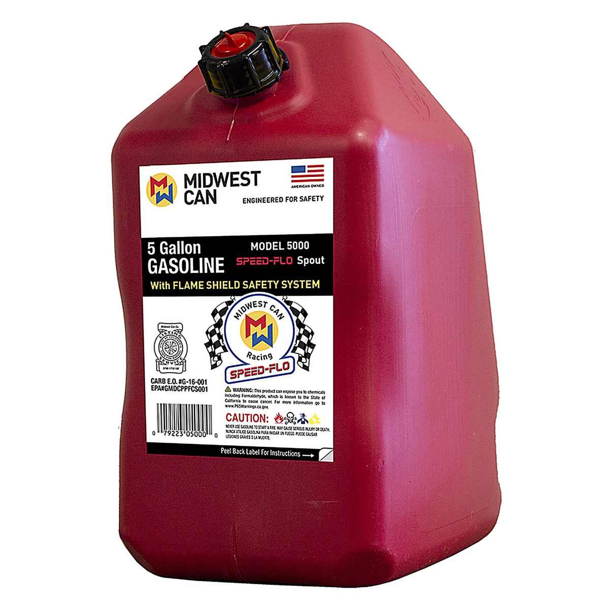 Midwest Can 5010 Flame Shield Safety System Plastic Gas Can 5 gal