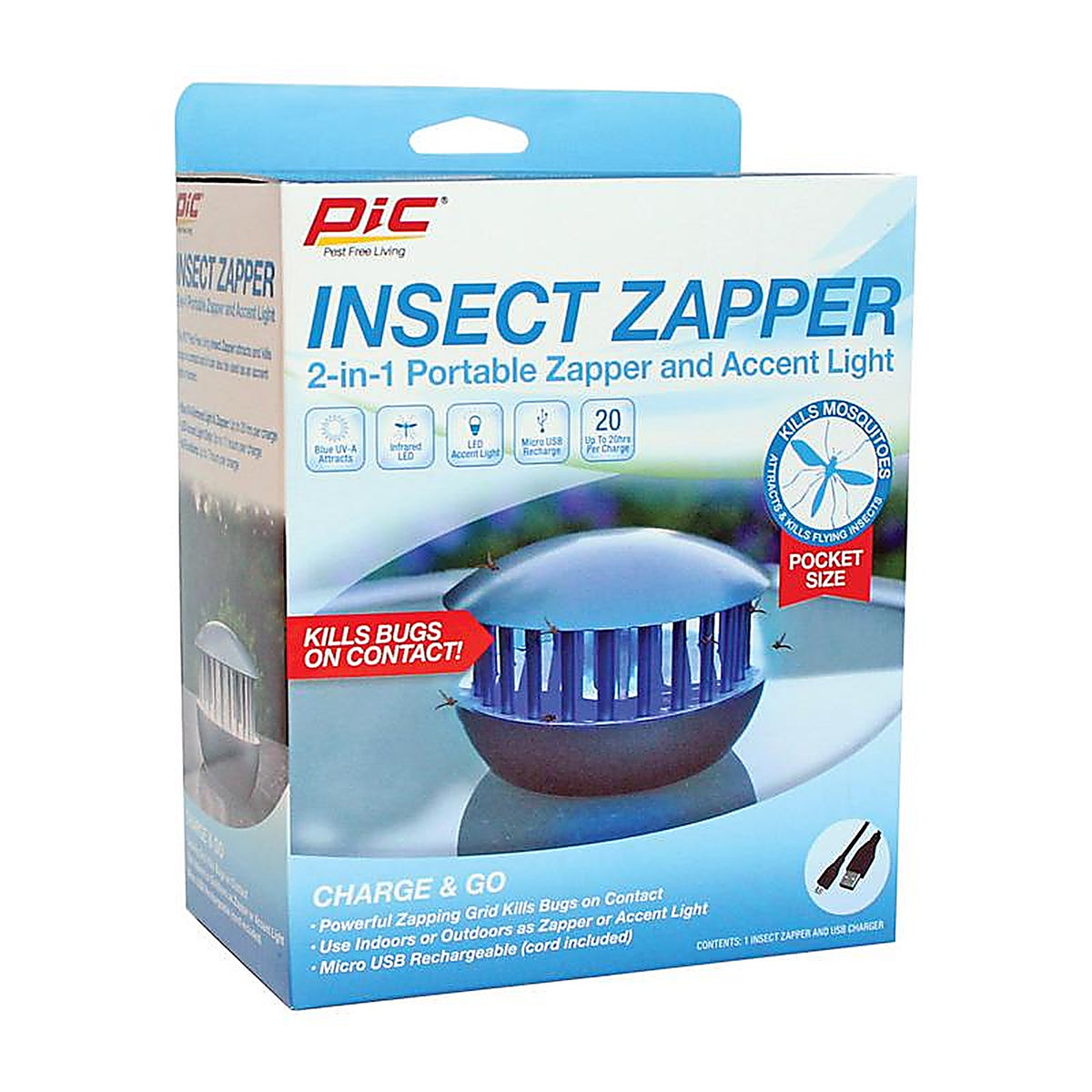 Pic - PBZ - 2-In-1 Indoor and Outdoor Insect Zapper