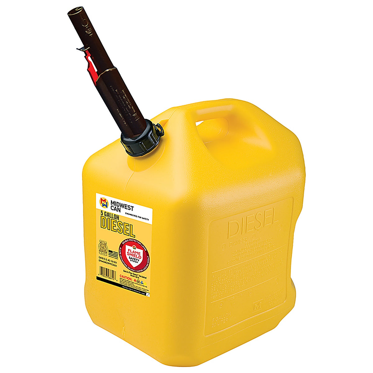 Midwest Can 8610 FlameShield Safety System Plastic Safety Diesel Can 5 gal.