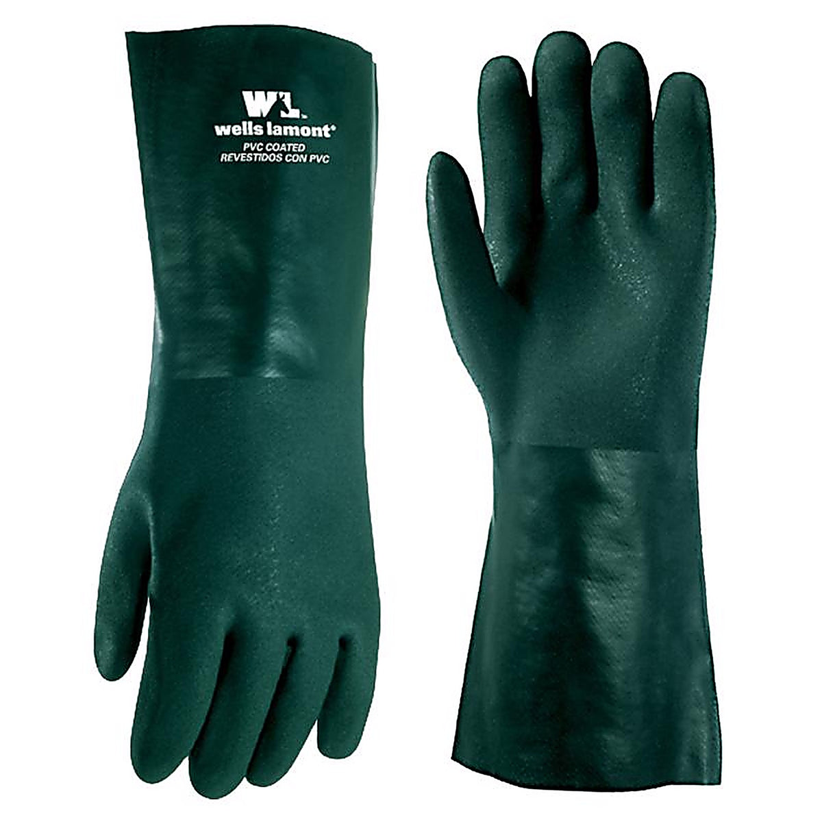 Wells Lamont 167L Mens PVC Chemical Gloves Green Large