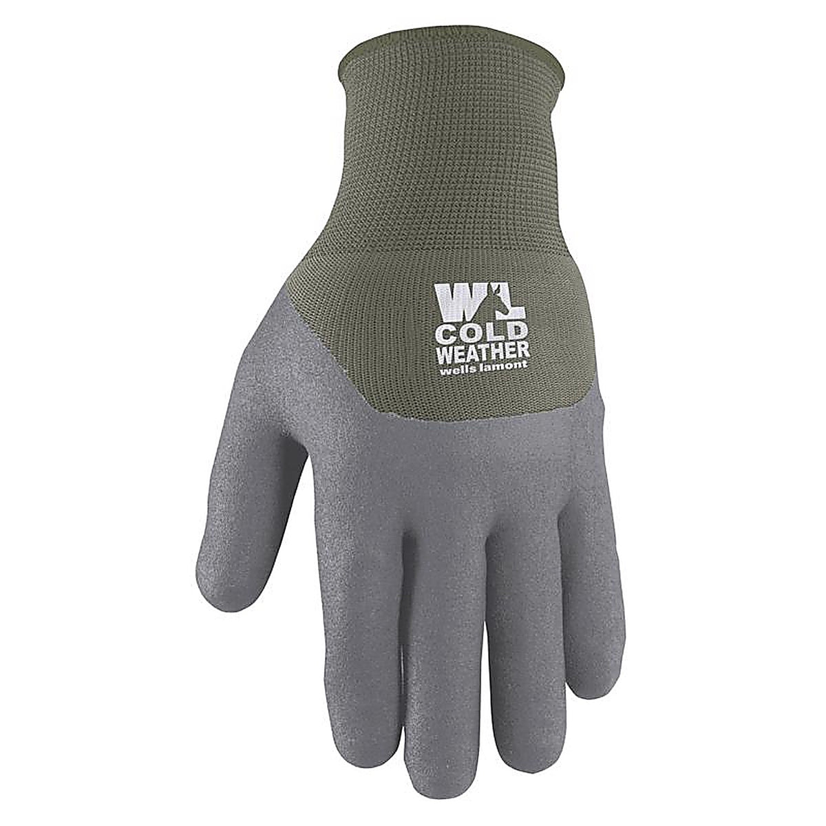 Wells Lamont - 554GM - Hydrahyde Womens Winter Work Gloves Gray/Green M 1 Pack